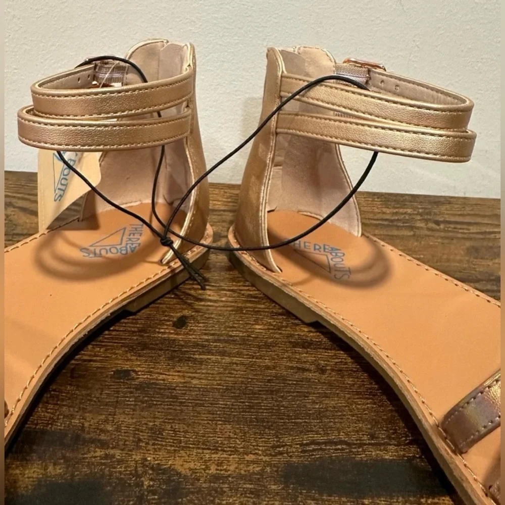 Thereabouts Big Girls Addison Rose Gold Sandals NWT Size Big Girls 5